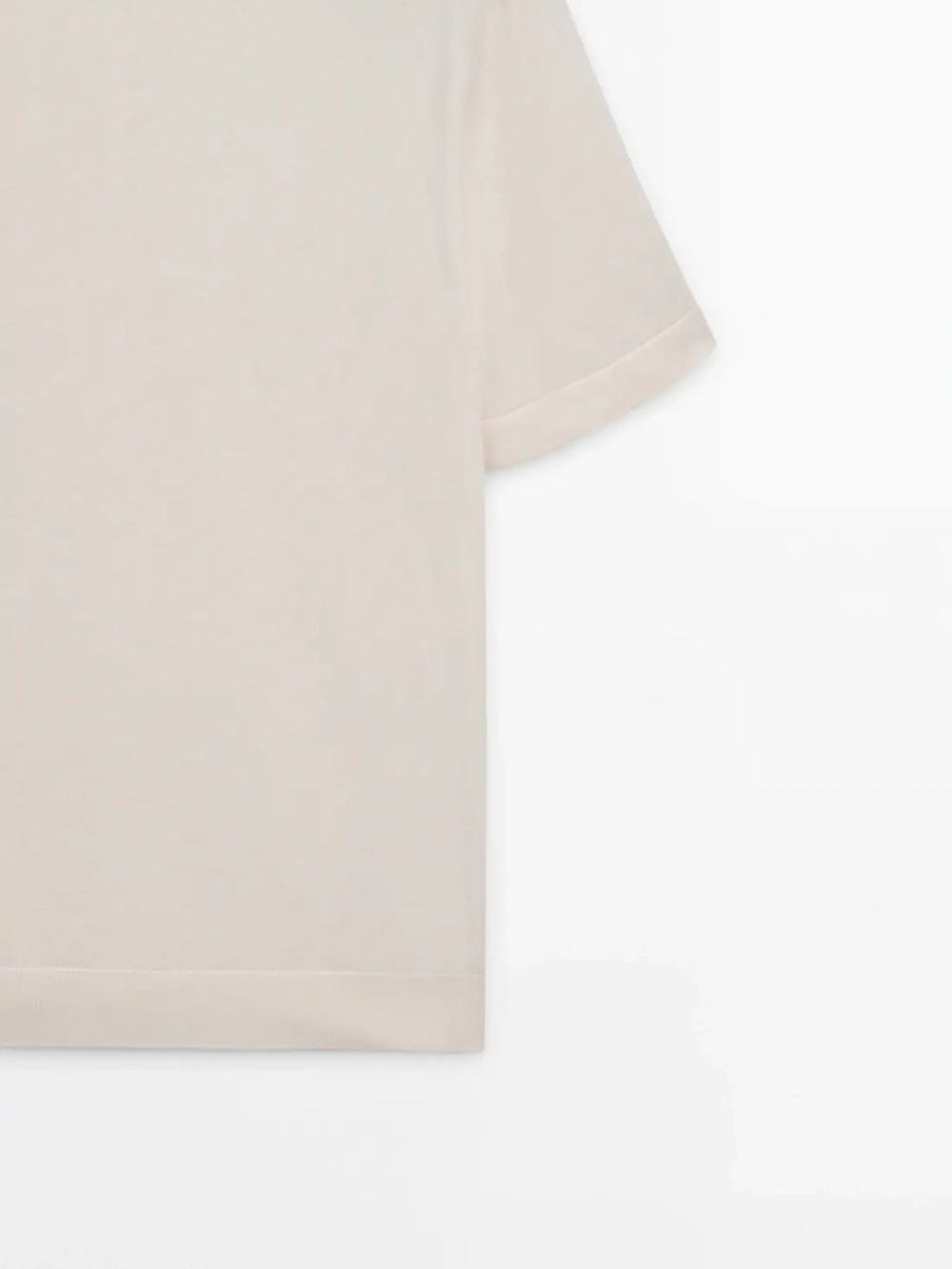 Massimo Dutti Футболка из 100% хлопка, натуральный, кремовый