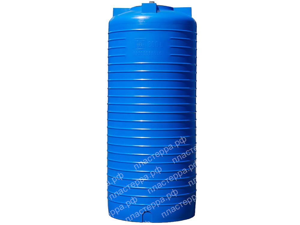 Емкость цилиндрическая Пластерра PT VL 800 л. вертикальный (760x760x1840см;синий) - арт.560114