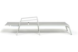 "Парма" шезлонг, каркас алюминий светло-серый (RAL7035) муар, ткань текстилен светло-серая