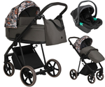Детская коляска Roan Sol Flowers 3 в 1 с автокреслом Pituso Santiso Pro RSF/5003 Forest Clearing/Black