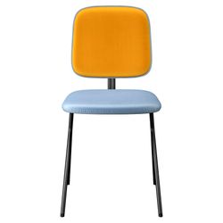 Стул Ror, Y, велюр, черный/голубой/желтый
