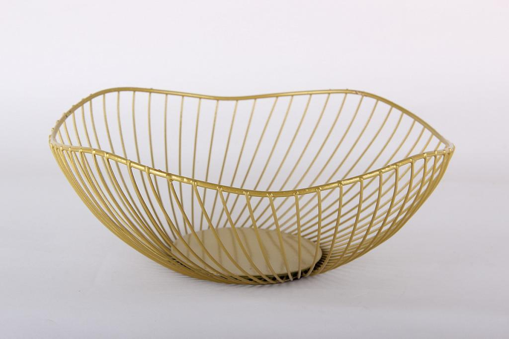 Ваза для фруктов 25х9.5см золотая 502397