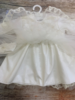 Комплект на выписку "Цветочек" (Платье, повязка) (Белоснежка) (Цвет: Розовый, Размер: 62)