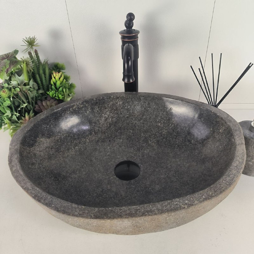 Раковина из речного камня RS-62070 (54*42*15)
