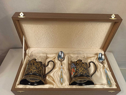 Чайный набор подстаканников (Ручная роспись Палех) №6