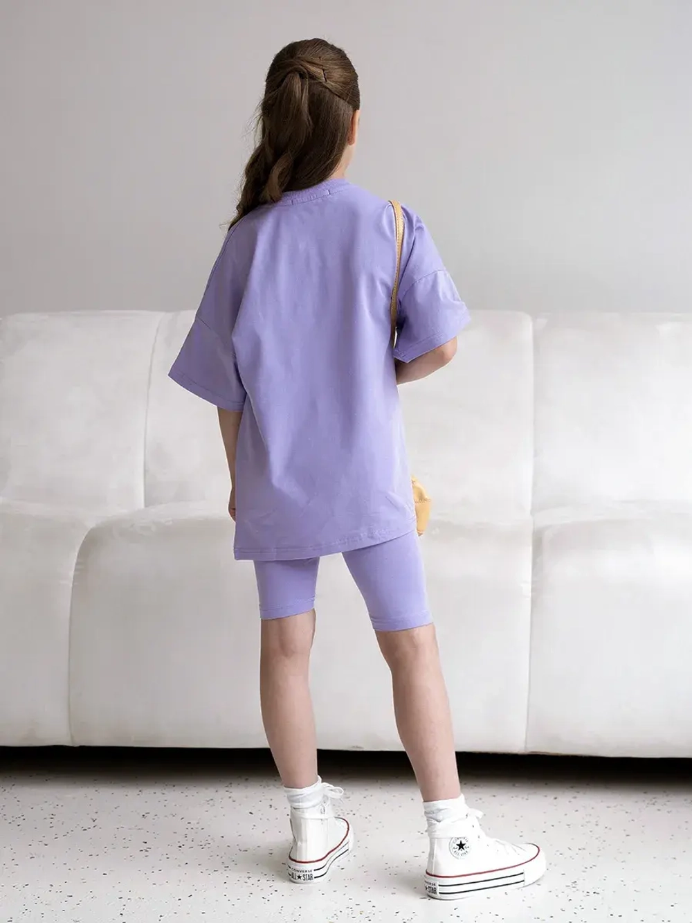 Летний костюм для девочки с велосипедками