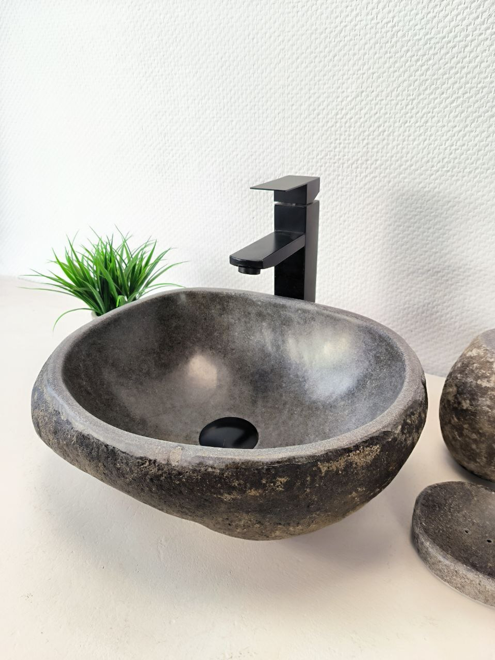 Раковина из речного камня RS-65994 39х31х16 из натурального камня