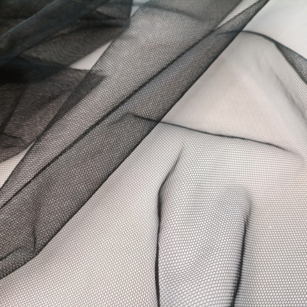 Бюстовая сетка, сетка неэластичная для нижнего белья, черный