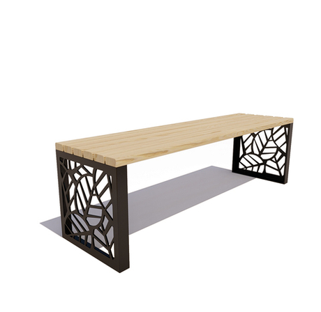 Банкетка стальная "Севастополь" сосна 2,0м, лак