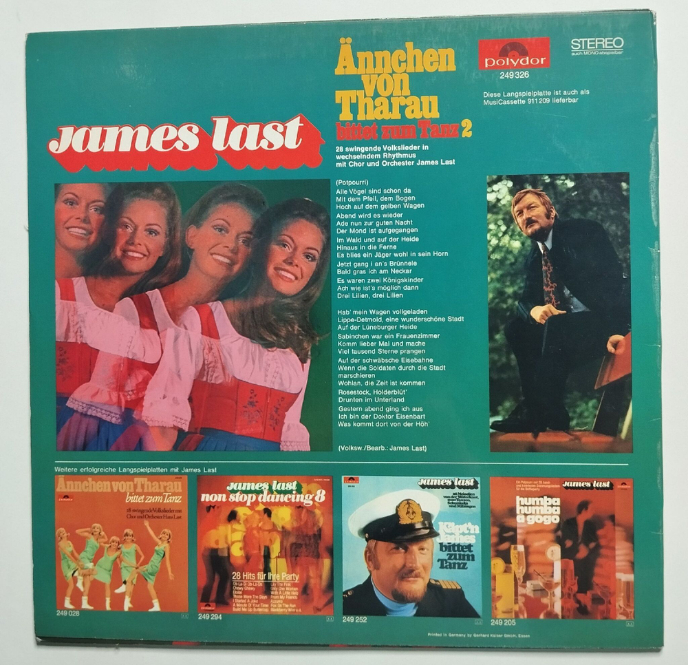 Винтажная виниловая пластинка LP James Last Annchen Von Tharau Bittet Zum Tanz 2 (Germany 1969)