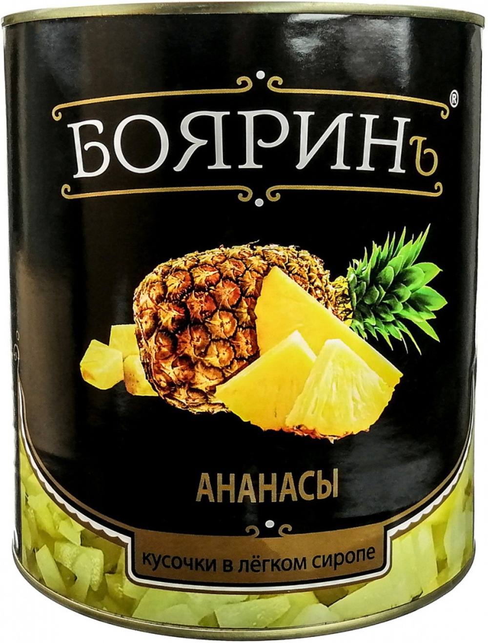 КОНСЕРВЫ Ананас кусочки 3100 мл. ж/б Бояринъ, 1 шт