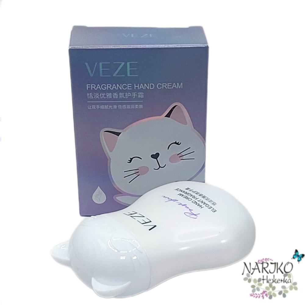 Парфюмированный крем для рук Элегантный VEZE Elegant Fragrance Hand Cream Белый котик, 60 гр.