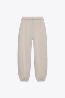 ZARA БРЮКИ-ДЖОГГЕРЫ SOFT, БЕЖЕВЫЙ МЕЛАНЖ