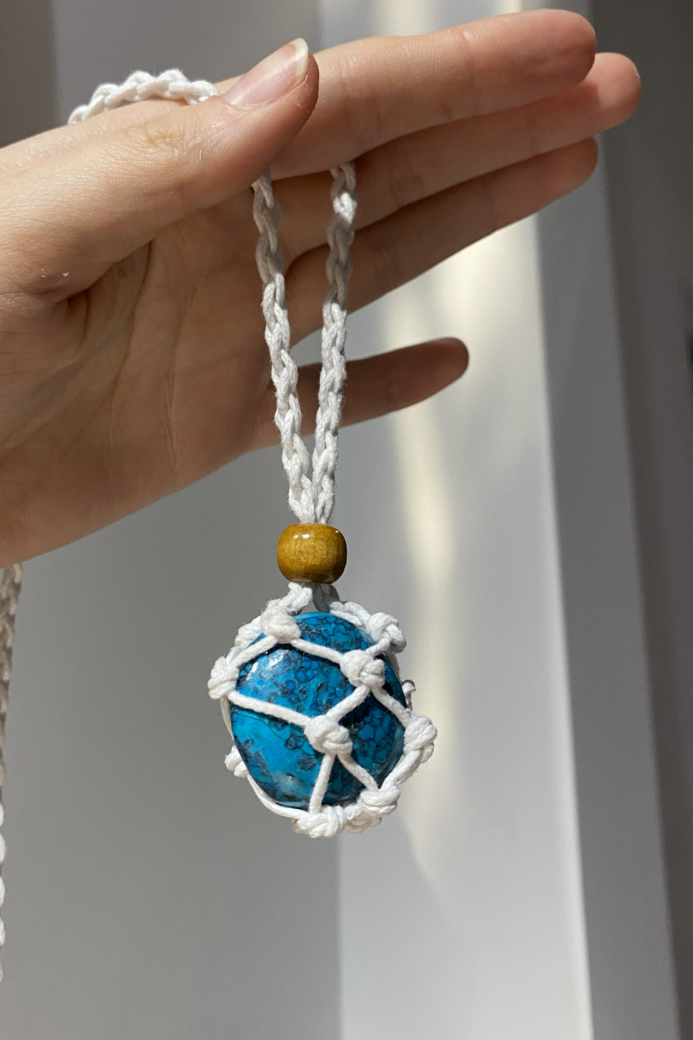 Авоська-подвеска для кристаллов белая (молочная)