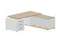 Стол на опорной тумбе 3 ящика и опорной сервисной тумбе (правый) 180(+30/45/60)х180х73.5см