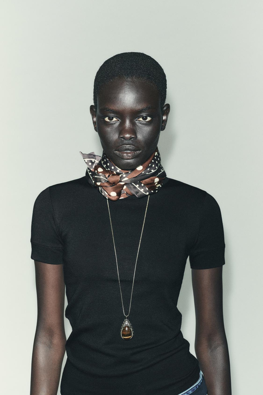 ZARA ПЛАТОК С АТЛАСНЫМ ПРИНТОМ В ГОРОШЕК, РАЗНОЦВЕТНЫЙ