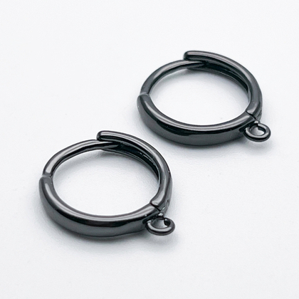 Ювелирные швензы, цвет черный металл, размер 14*2,5 мм, цена за пару