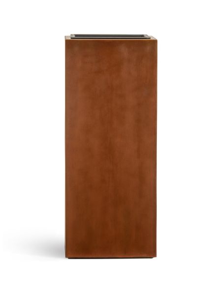 Кашпо TREEZ Effectory - серия Corten Steel - Высокий куб - Кортеновская сталь - Бархатистая окись