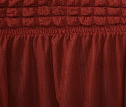 Комплект чехлов на трехместный диван и кресла с оборкой, цвет Терракот