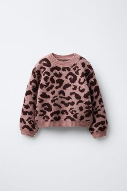 ZARA СВИТЕР С ПРИНТОМ, РОЗОВАТЫЙ