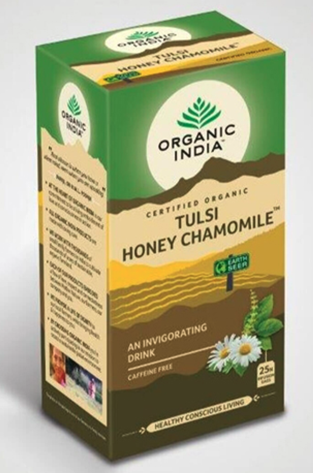 Чай в пакетиках органический тулси, мёд,  ромашка Organic India