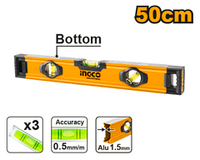 Алюминиевый фрезерованный уровень 500 мм INGCO HSL08050 INDUSTRIAL