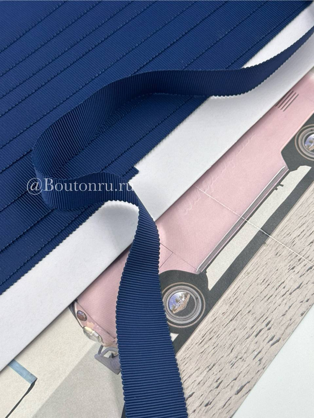 Репсовая лента темно-синяя 2,5 см