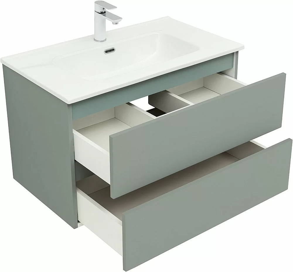 Тумба с раковиной Aquanet Вега 2.0 337961/254364 80 мисти грин