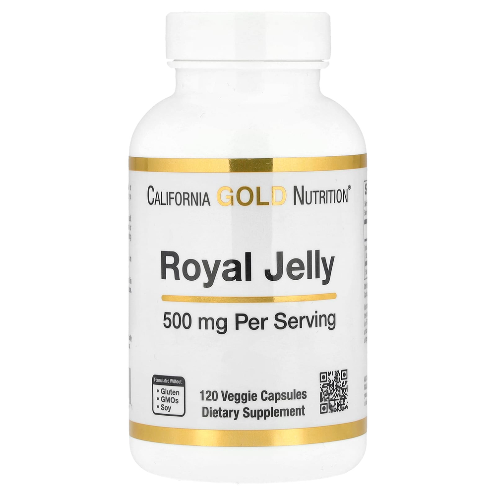 California Gold Nutrition, маточное молочко, сублимированный концентрат, 500 мг, 120 растительных капсул