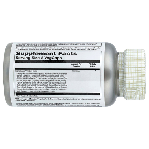 Solaray, Total Cleanse™, для здоровья почек, 60 растительных капсул