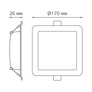 Встраиваемый светодиодный светильник 18W 4000K 9031420218 белый Basic Downlight Gauss