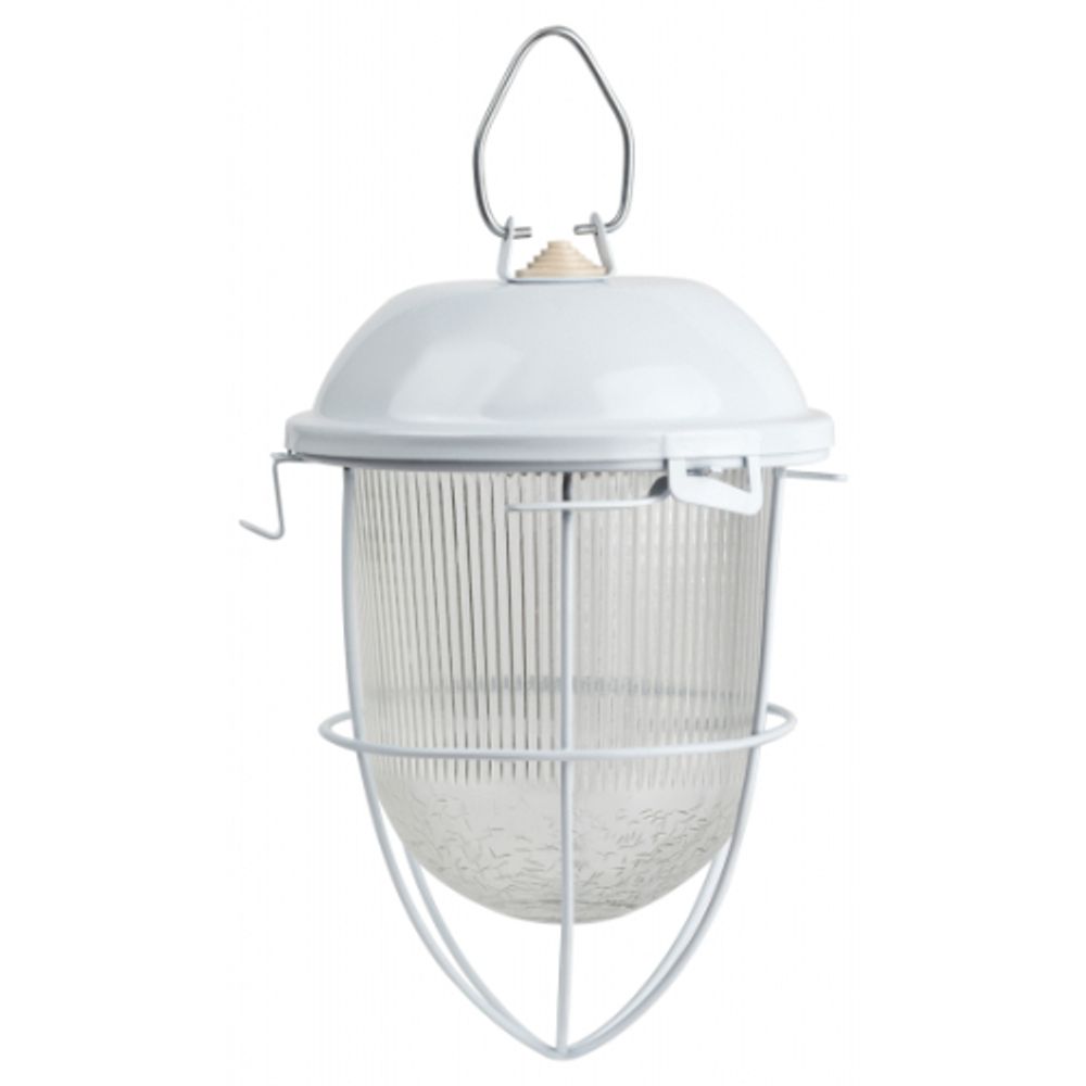 Светильник ЭРА НСП 41-200-003 с решеткой Желудь сталь стекло IP54 E27 max 200Вт 172х306х315 белый | Светильники НСП (Желуди)