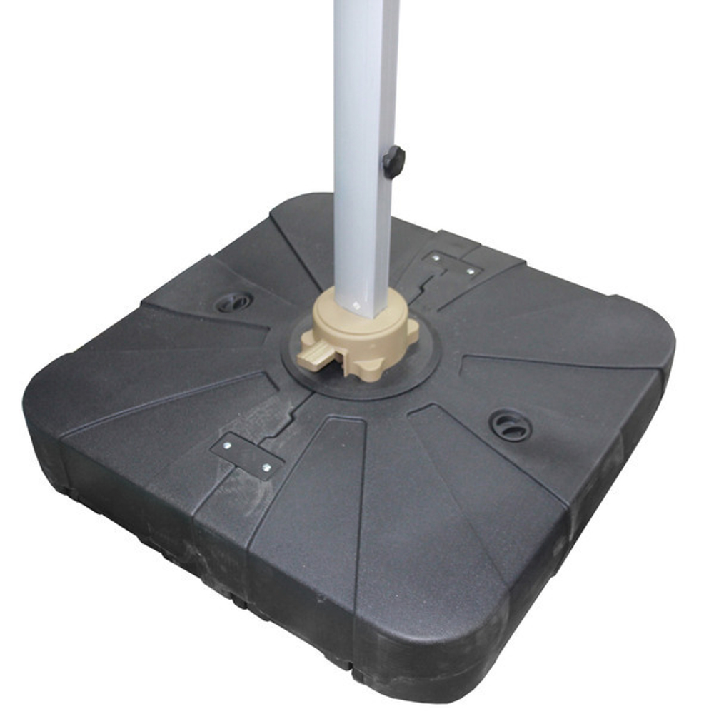 Зонт садовый складной с подставкой и подсветкой, круглый 300 см, бежевый