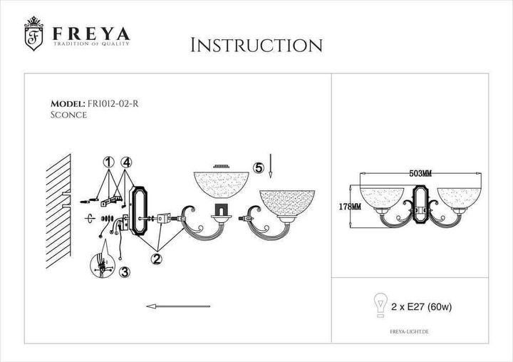 Бра Freya Herbert FR2012-WL-02-BZ