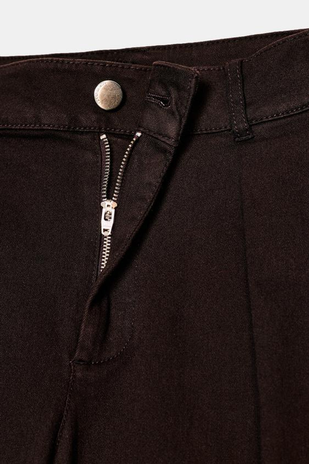 ZARA БРЮКИ BALLOON С ЗАЩИПАМИ, КОРИЧНЕВЫЙ