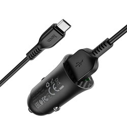 Разделитель автомобильный Hoco Z39 Farsighted dual port QC3.0 Car charger с кабелем MicroUSB (2USB: 3.6V-6.5V &amp; 3A 18W) Черный