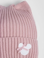Шапка и снуд для девочки с ушками на завязках