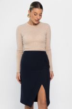 Юбка с разрезом Грейс (темно-синяя) Ю14269-30М LT Collection