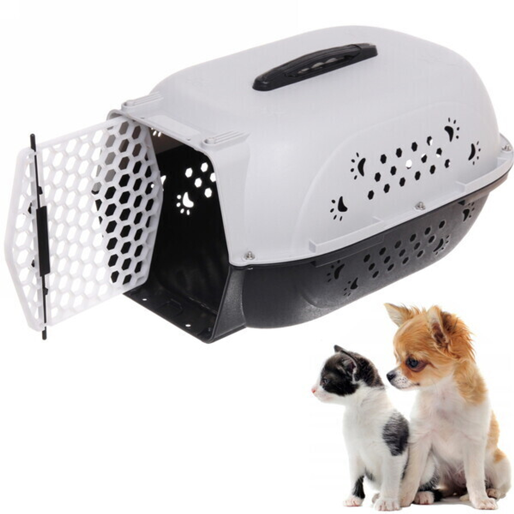 Переноска для животных «ЛЮБИМЫЙ БРО», лапки, цвет серый, 48*32*26см/до 7кг (Лейбл)