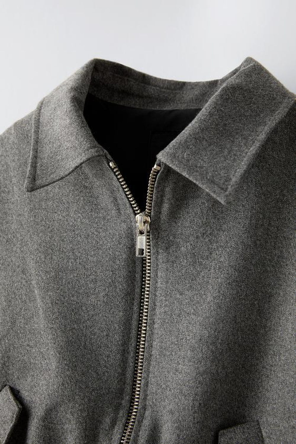 ZARA КУРТКА-БОМБЕР С МОЛНИЕЙ, СЕРЫЙ