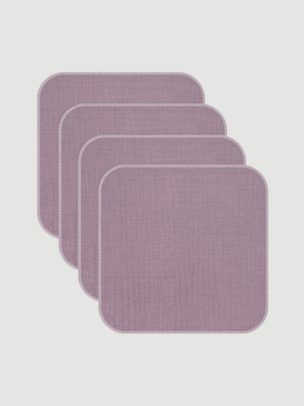 Сет из 4х муслиновых салфеток Mjölk Violet