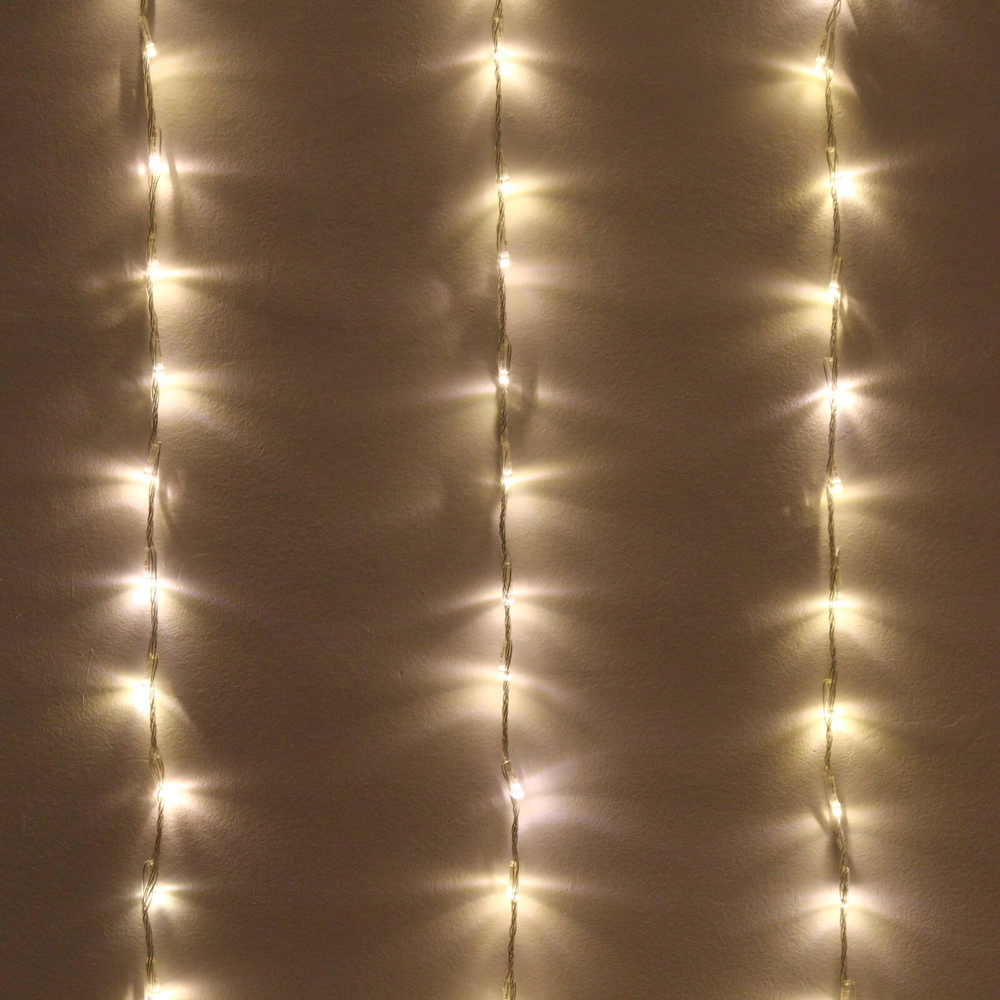 Гирлянда для улицы ЗАНАВЕС «Водопад» ш3,0* в2,0 м 480 ламп LED, прозр.пров, 6 реж, IP-54, Теплый белый (возможность соединения)