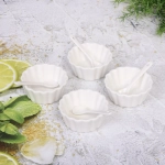 Набор соусников «White magic» 4шт с ложками «Кекс»