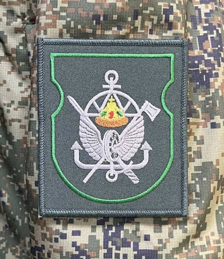 Шеврон вышитый батальона ЖДВ (меч,топор,шапка мономаха) на липучке