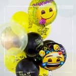 Шар (18"/46 см) Круг, Смайл, Emoji, Желтый, в упаковке