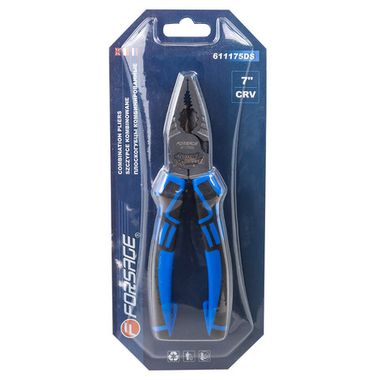 Плоскогубцы многофункциональные ''Profi'' 175мм Cr-V 6150+доп. закалка (усилие сжатия увеличино на 60%), в блистере Forsage F-611175DS