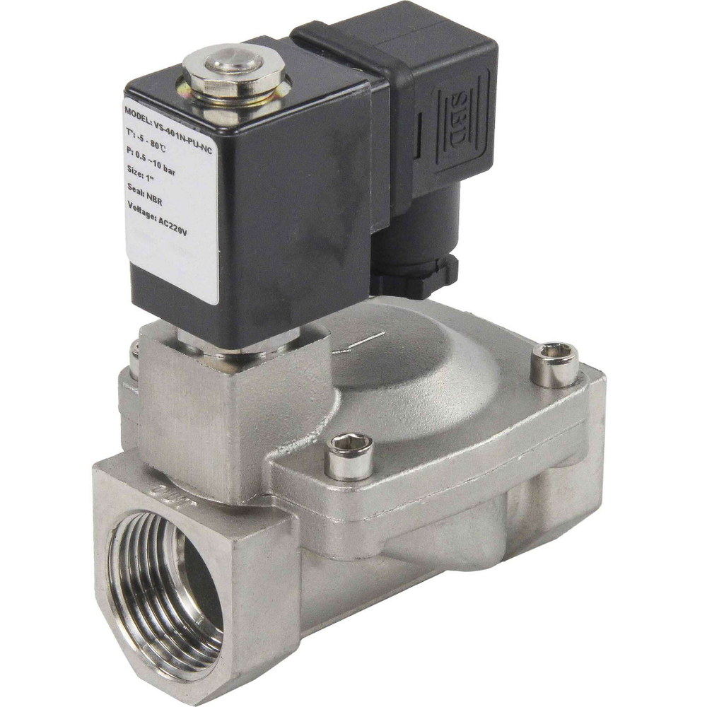 Two way normally closed indirect acting electric solenoid valve Elephant VS2W-401E-PU-NC G EPDM 110/220V, body material - stainless steel AISI 304, seal - EPDM