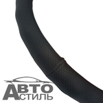 Оплетка на руль круглая NEW GALAXY/ЕРМАК 708274 размер М черная, кожа