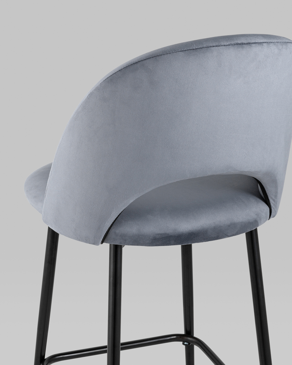 Стул полубарный Меган велюр серый 2 шт.