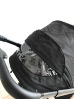 Коляска детская Peppy Monaco 2 в 1 GP Rose Black (черный), рама черн-золотая, шлифованный алюминий